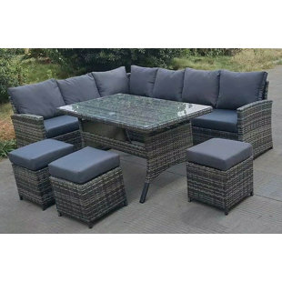 Sicily 6 seater metal deals patio set